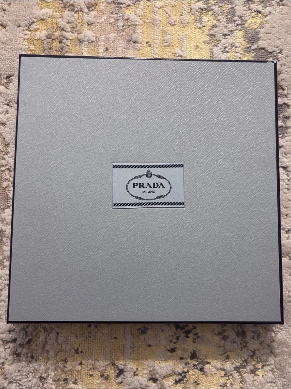 Prada Milano Empty Box With Paper And Ribbon 10x10x1.5 Inch